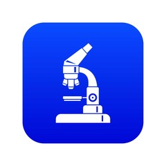 Microscope icon digital blue for any design isolated on white vector illustration