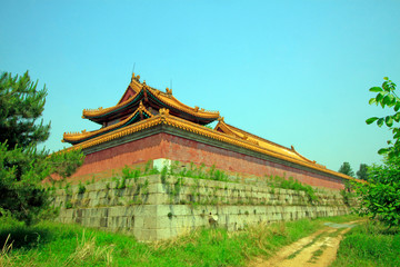 Chinese ancient architectural landscape, Yellow glazed tile roof