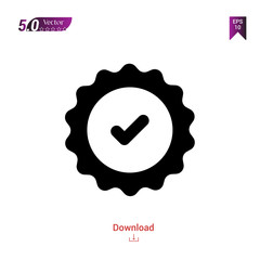 Outline black check icon. check icon vector isolated on white background. Graphic design, mobile application, icons 2019 year, user interface. Editable stroke. EPS 10 format