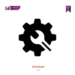 Outline black settings  icon. settings icon vector isolated on white background. Graphic design, mobile application, icons 2019 year, user interface. Editable stroke. EPS 10 format