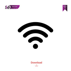 Outline black wifi icon. wifi icon vector isolated on white background. Graphic design, mobile application, icons 2019 year, user interface. Editable stroke. EPS 10 format