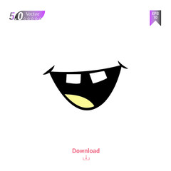 Outline black Cartoon-mouths. Idea icon vector isolated on white background. Graphic design, mobile application, icons 2019 year, user interface. Editable stroke. EPS 10 format
