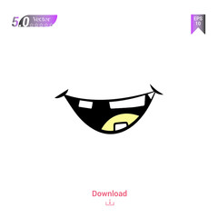 Outline black Cartoon-mouths. Idea icon vector isolated on white background. Graphic design, mobile application, icons 2019 year, user interface. Editable stroke. EPS 10 format