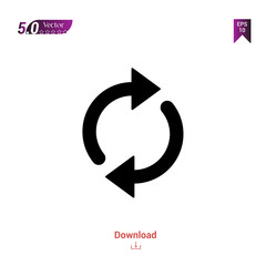 Outline black refresh icon. refresh icon vector isolated on white background. Graphic design, mobile application, icons 2019 year, user interface. Editable stroke. EPS 10 format