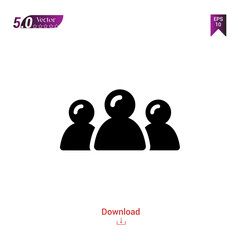 Outline black group icon. group icon vector isolated on white background. Graphic design, mobile application, icons 2019 year, user interface. Editable stroke. EPS 10 format