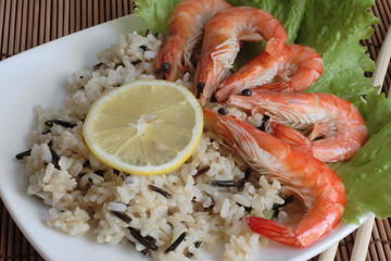 Shrimp   with lemon