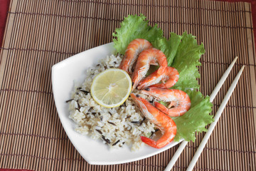 Shrimp   with lemon