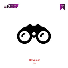 Outline black binoculars  icon. binoculars  icon vector isolated on white background. Graphic design, mobile application, icons 2019 year, user interface. Editable stroke. EPS 10 format