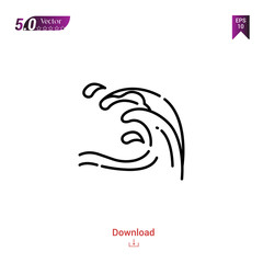 Outline tsunami icon. tsunami icon vector isolated on white background.disaster. Graphic design, mobile application, icons 2019 year, user interface. Editable stroke. EPS10 format