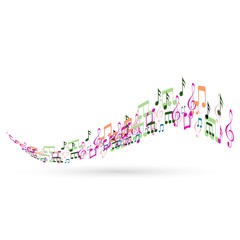 Abstract Background with Colorful Music notes