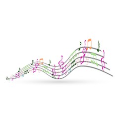 Abstract Background with Colorful Music notes