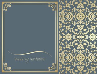 wedding card design, paisley floral pattern , India	