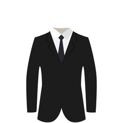 black suit with tie