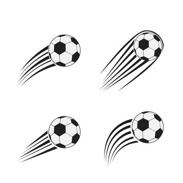 Flying soccer balls set with