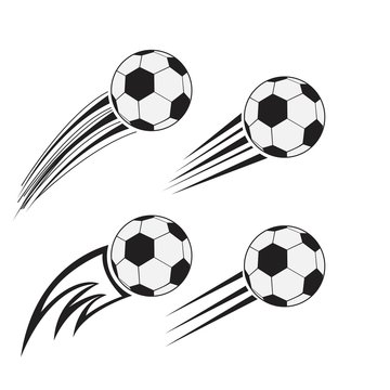 Flying soccer balls set with