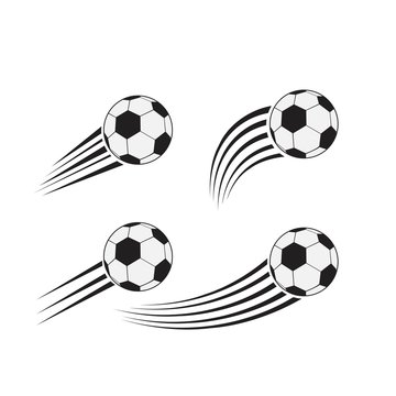 Flying soccer balls set with