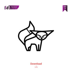 Outline fennec icon. fennec icon vector isolated on white background. forest-animals. Graphic design, mobile application, icons 2019 year, user interface. Editable stroke. EPS10 format