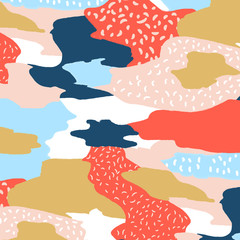 Vector pattern with hand drawn curve shapes.