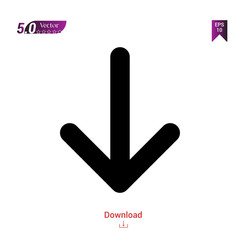 Outline black down-arrow icon. down-arrow icon vector isolated on white background. Graphic design, mobile application, icons 2019 year, user interface. Editable stroke. EPS 10 format