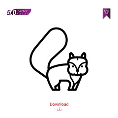 Outline squirrel icon. squirrel icon vector isolated on white background. forest-animals. Graphic design, mobile application, icons 2019 year, user interface. Editable stroke. EPS10 format