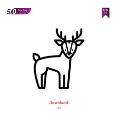 Outline deer icon. deer icon vector isolated on white background. forest-animals. Graphic design, mobile application, icons 2019 year, user interface. Editable stroke. EPS10 format