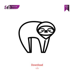 Outline sloth icon. sloth icon vector isolated on white background. forest-animals. Graphic design, mobile application, icons 2019 year, user interface. Editable stroke. EPS10 format