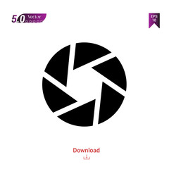 Outline black shutter icon. shutter icon vector isolated on white background. Graphic design, mobile application, icons 2019 year, user interface. Editable stroke. EPS 10 format