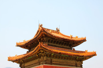Fototapeta premium Chinese ancient architectural landscape in Eastern Royal Tombs of the Qing Dynasty, China