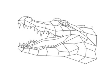 Crocodile stylized triangle polygonal model 