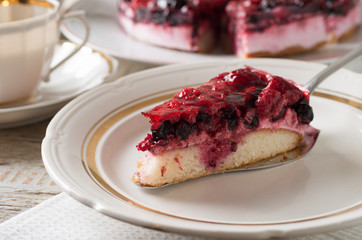fruit cake with berries and other fruits
