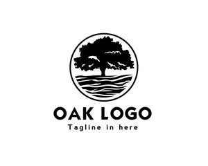 Circle oak tree logo design inspiration