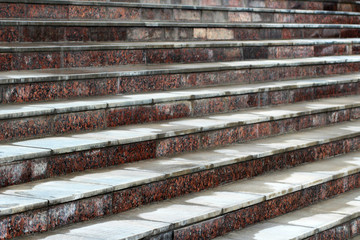 Stairs of marble tiles on the street
