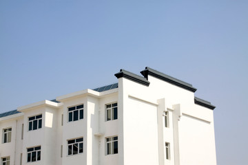 White buildings feature