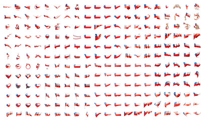 very big collection of vector flags of the Chile