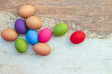 Close up of colorful Easter eggs