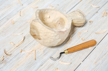 Handmade wooden mug Kuksa