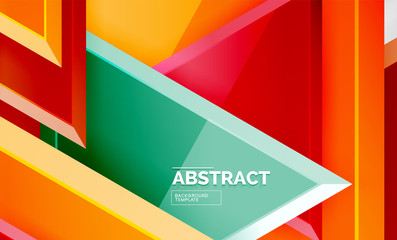 Triangular low poly background design, multicolored triangles