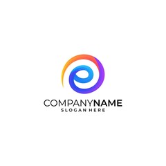 Letter E Colorful Concept illustration vector template