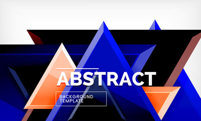 Flying triangles compostion geometric background