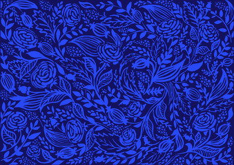 Nice blue floral roses pattern