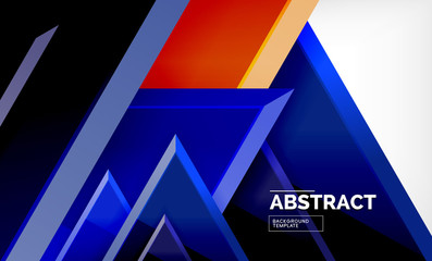 Tech futuristic geometric 3d shapes, minimal abstract background