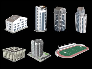 Fototapeta premium set of buildings and buildings