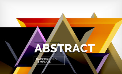 Triangular low poly background design, multicolored triangles