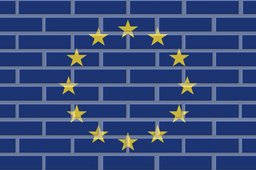 Europe EU brick flag illustration