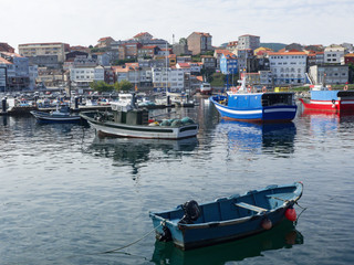 harbor and city center of finisterre, spain