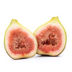 Fig fruits isolated on white background. Top view. Flat lay pattern