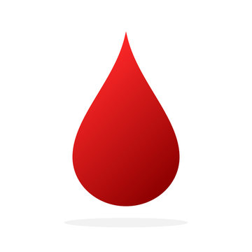 Red blood drop icon. Vector illustration.