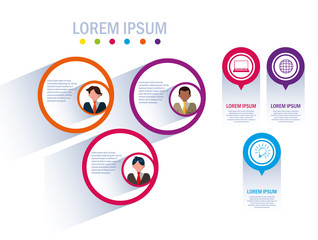 Fototapeta premium businessmen with infographic and business icons