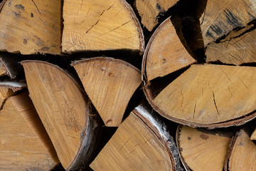 birch logs firewood stack material background eco basis natural weathered cracked cloth