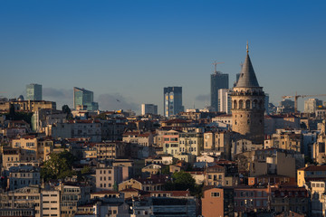 Fototapeta na wymiar Galata Tower istanbul, history covered with buildings.